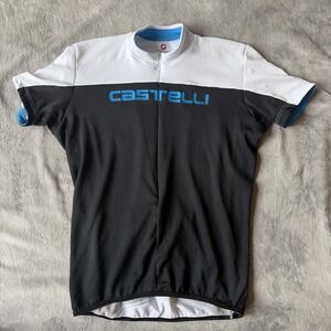 Castelli Jersey Mens Large Cycling Top Short Sleeve Sport Racing Zip
